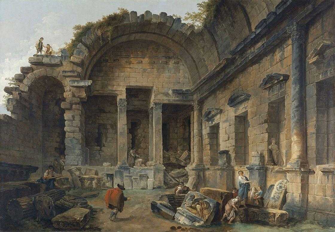 Интерьер храма Дианы в Ниме (1783)
